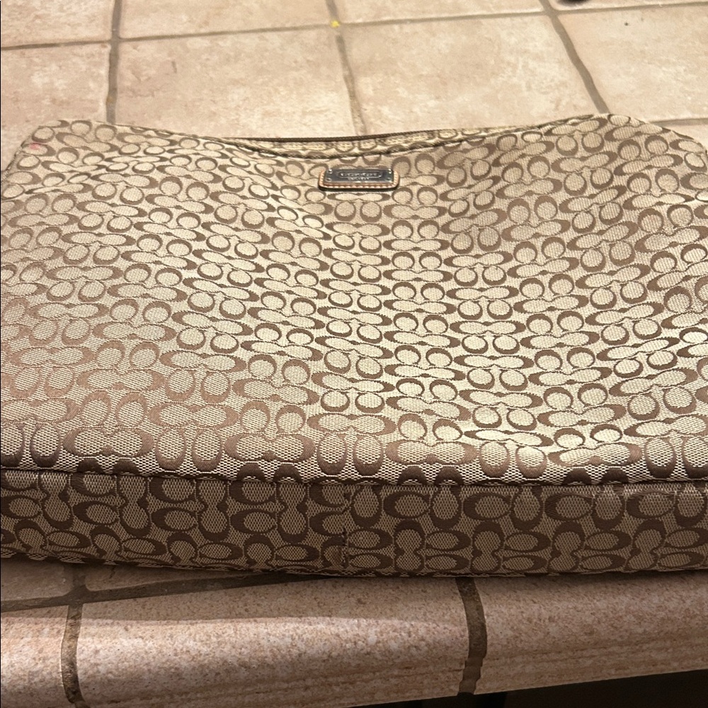 Coach Tan and Brown Signature Tote